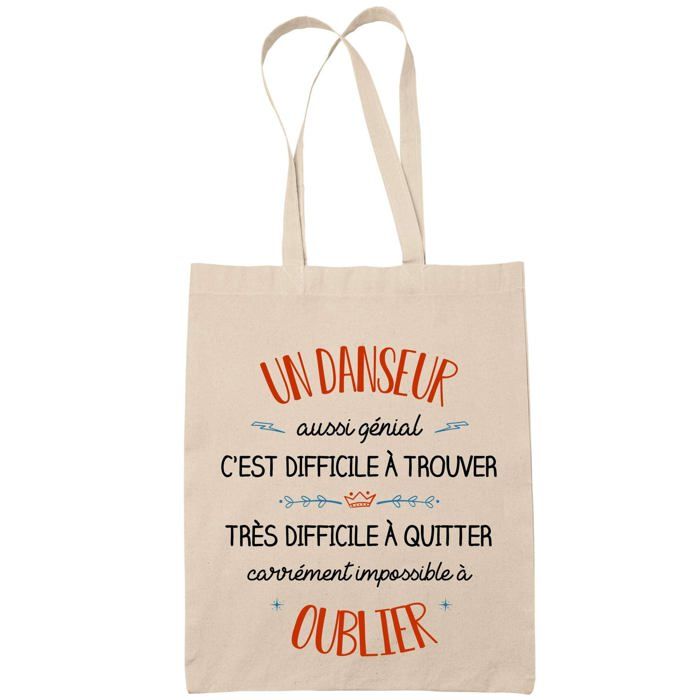 Tote bag - PLANETEE - Tote bag imprimé - Coton Fairtrade - Beige - Motif 'Un Damien Aussi Génial'