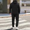 Men'S Stand Up Collar Button Casual Long Sleeved Shirt Long Pants Sports Suit