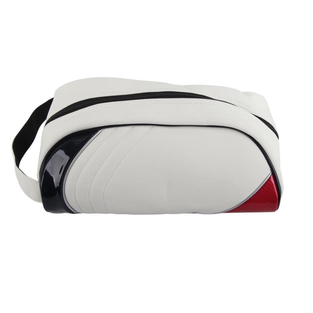 PU-läder Golfskoväska Hemma Resa Dammtät Förvaringsväska Tillbehörsväska Vit