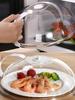 1pc Transparent Microwave Splash-Proof Pot Lid With A Handle And A Bowl And Plate Service Lid. Must-Have For Home Kitchens