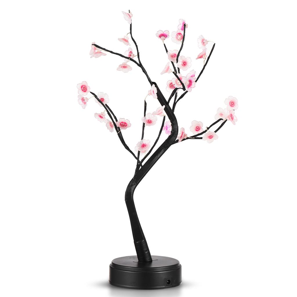 Artificial Cherry Blossom Tree Lights 36 Light Cherry Flower Tree Touch Switch 2 Light Modes Aesthet