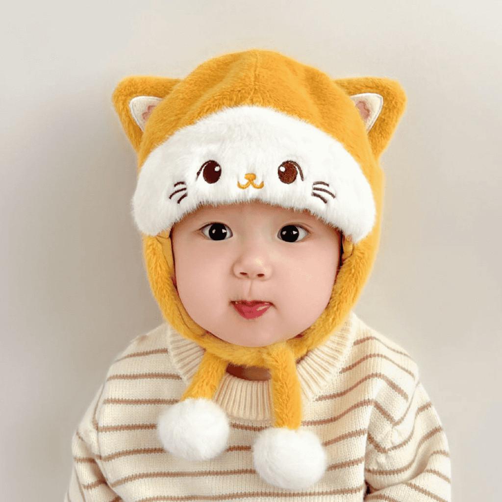 Baby Winter Ear Protection Hat Cartoon Bunny Knit Beanie For 43 Years Old