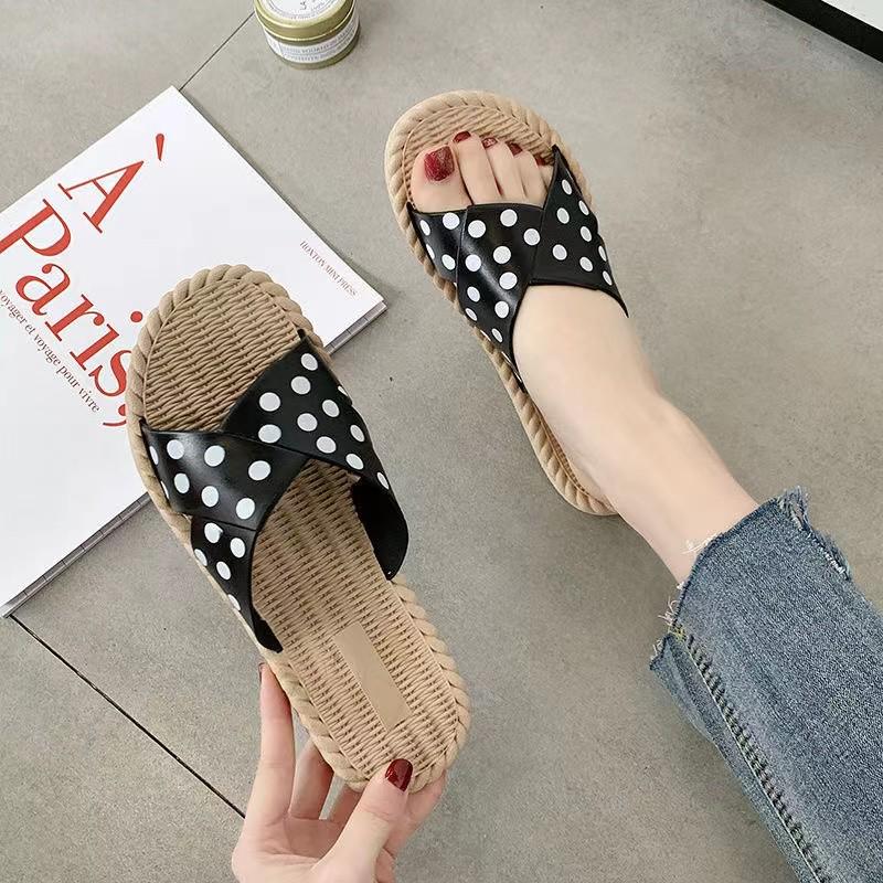 Polka Dot Women's Non-Slip Summer Flip-Flops: 2026 Trendy, Versatile, Wear-Resistant Beach Flats