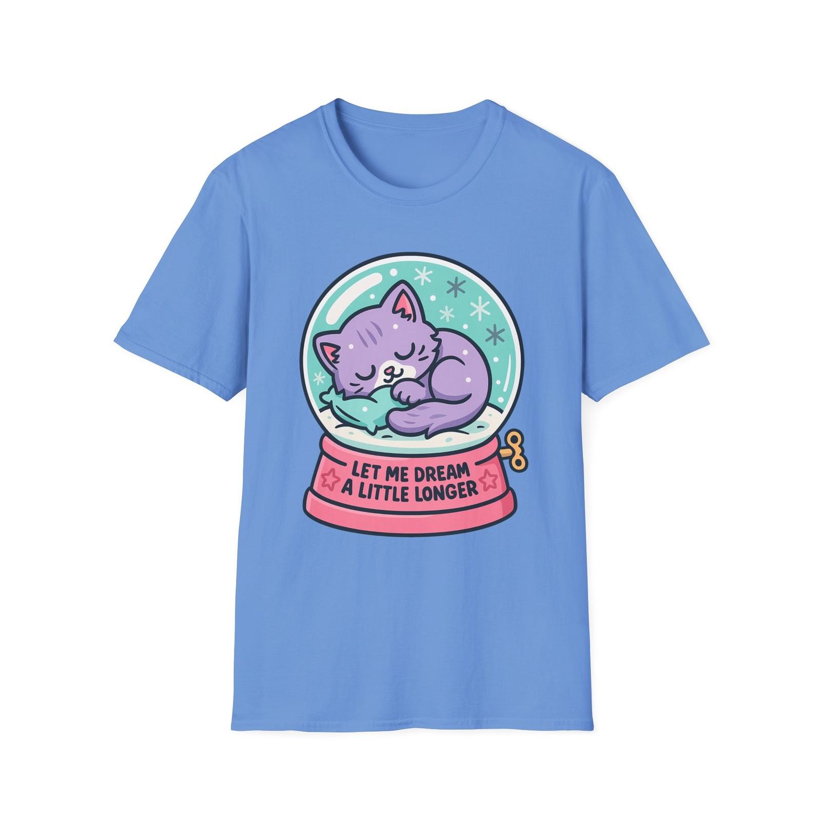 Unisex Softstyle T-Shirt Mens Womens Tees Top Sleeping Cat Snowglobe Cute Cozy Winter Christmas L