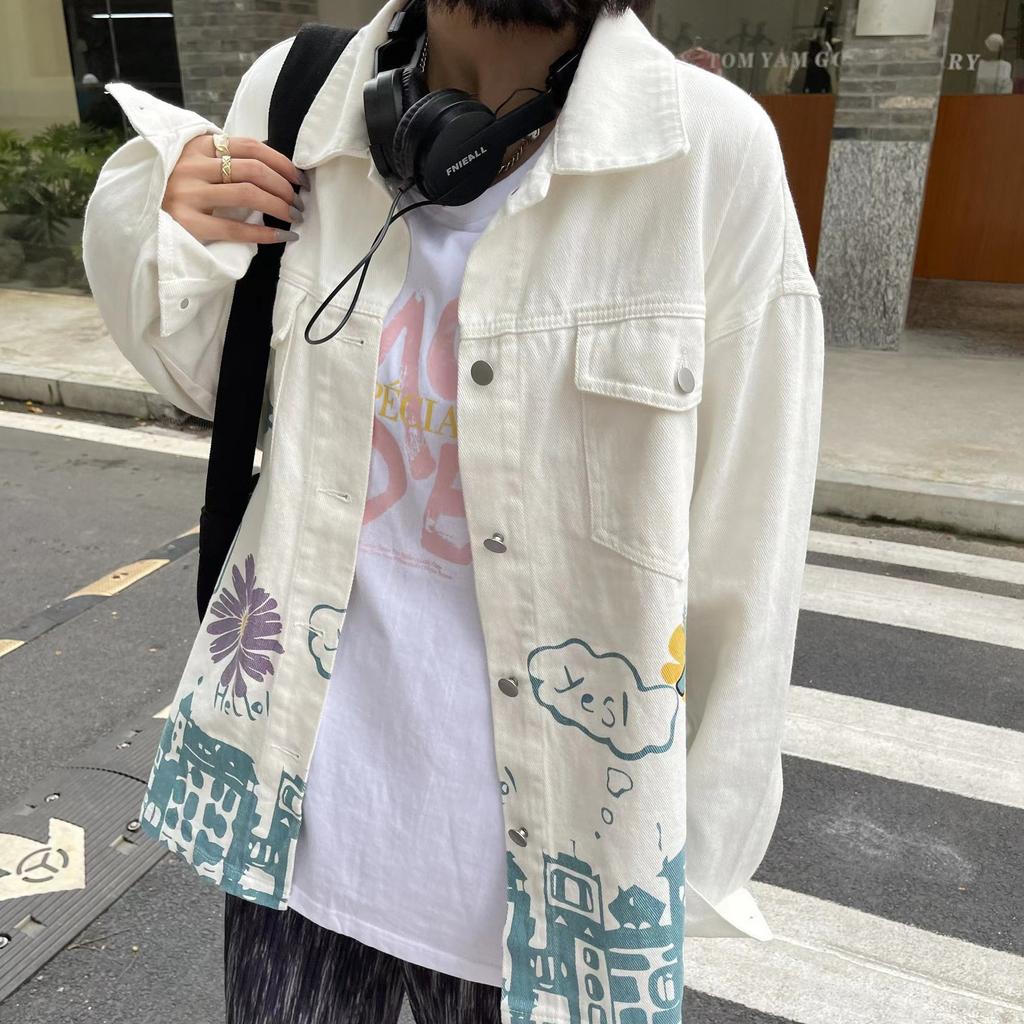 Весенне-осенние новые женские джинсовые куртки, свободные повседневные ...