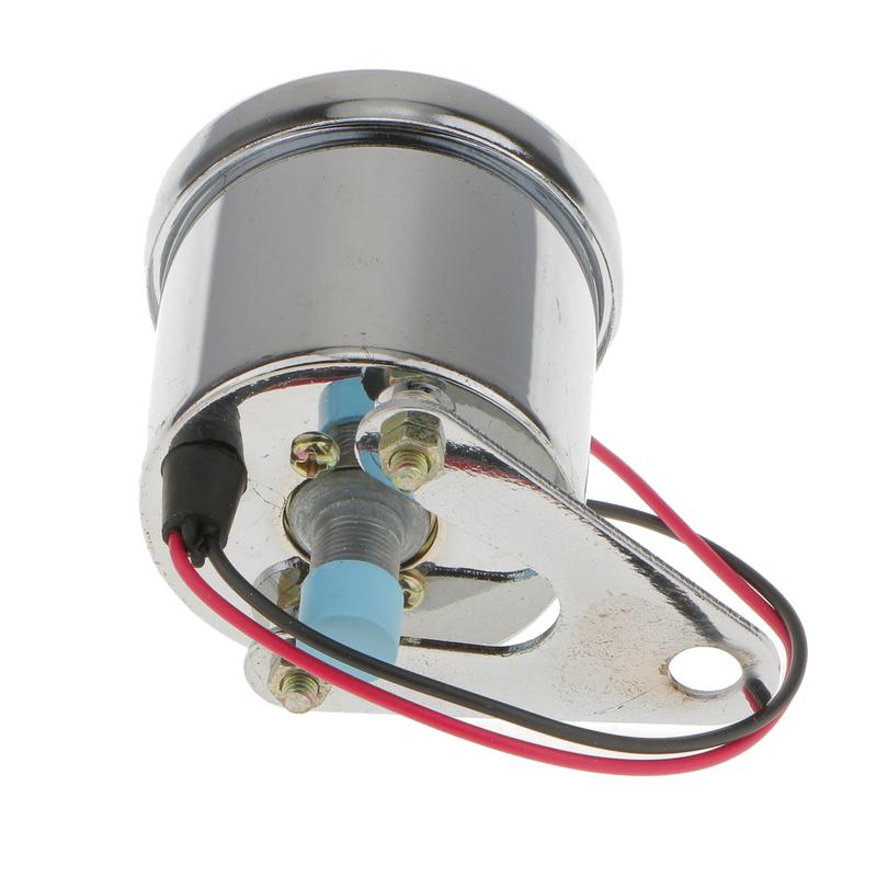 DC 12V Motorcycle Speedometer Analog Odometer Chrome Metal Instrument Gauge Universal Fit for Motorbike