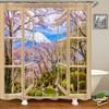 3D European Rural Town Flowers Landscape Printing Bathroom Waterproof Shower Curtain Polyester Curtain Home Decoration Curtain