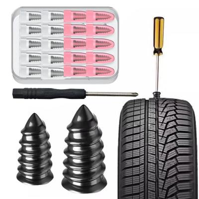 Reifenreparatur Gumminägel Set Reifenflicken Spikes Einfaches DIY Selbstbedienungswerkzeug für Reifenpannen