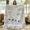 Ocean Wave Animal Pattern Black And White 2D Flat Blanket Doodle Coloring Training Focus Outdoor Travel Camping All Seasons Multi-Functional Nap Mat