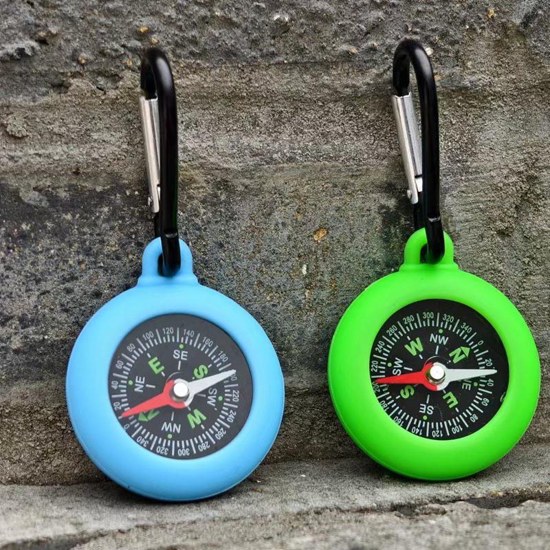 Silicone Hanging Compass with Climbing Hook and Quick Link, Customizable Logo for Outdoor Use
