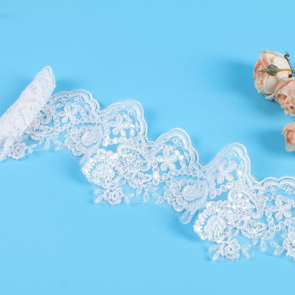 Clothing Accessories Wedding Dress Headgear Dress Children'S Dance Clothes Lace Lace Embroidery Car Bone Beads Three-In-One Lace