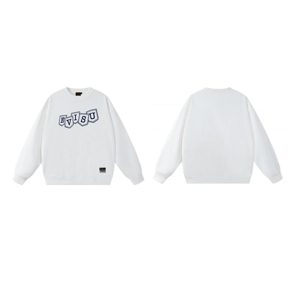 EVISU Fukujin 2025 Autumn Hoodie: Men's Crew Neck Sweatshirt & Women's T-Shirt with New Print Pattern