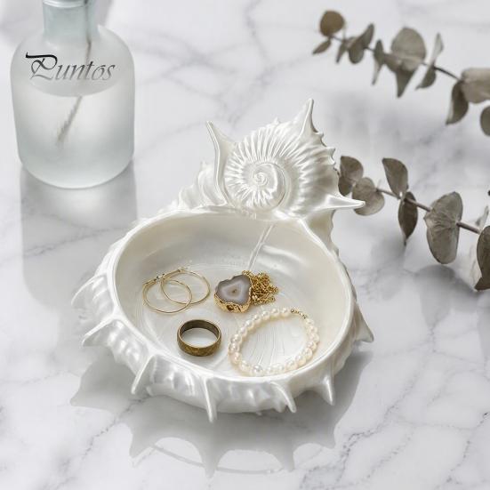 Ocean Theme Trinket Dish 3D Printed Conch Jewelry Tray, Sea Snail Bowl for Small Storage Tray Organizing Necklaces Earrings, Decorative Desk Organizer