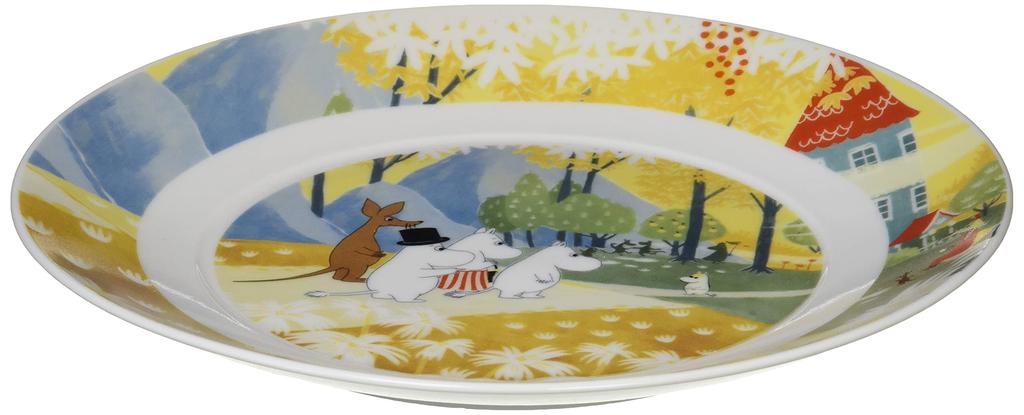 Yamaka Shoten MOOMIN [Luonto] Talerz ceramiczny, 19,5 cm, Wzór Dom Muminków, Talerz na ciasto, Talerz deserowy, Bezpieczny w mikrofalówce, Prezent, Muminki, Wzór nordycki,