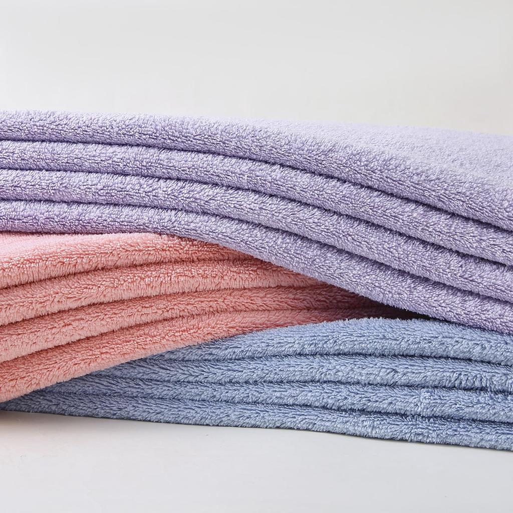 Oseamaid Large Bath Set of Microfiber Deodorizing Towels, 5, Towels, Absorbent, Quick-Drying, Antibacterial, (Pink)