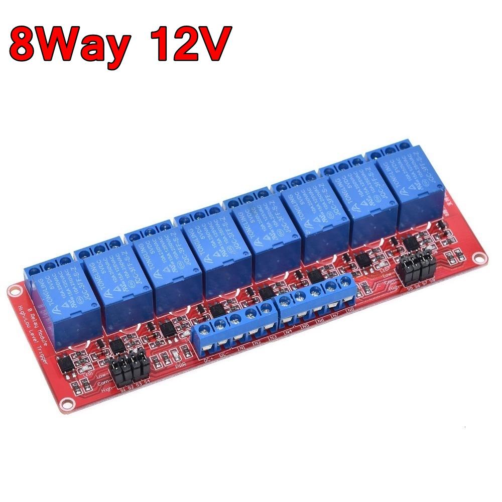 TZT 1/3PCS 1 2 4 8 Channel 5V 12V Relay Module Board Shield With Optocoupler Support High and Low Level Trigger for Arduino