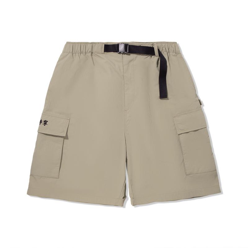 Li Ning Phil Hackett Artist Limited Edition Loose Comfortable Versatile Simple Casual Shorts Men Shorts Velvet-Mouse-Brown AKSV131-2