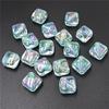 Creative Necklace Making Acrylic UV Dazzle Color Transparent Diagonal Hole Handmade Fashion DIY Bracelet Loose Beads 10pcs Jewelry Accessories Square