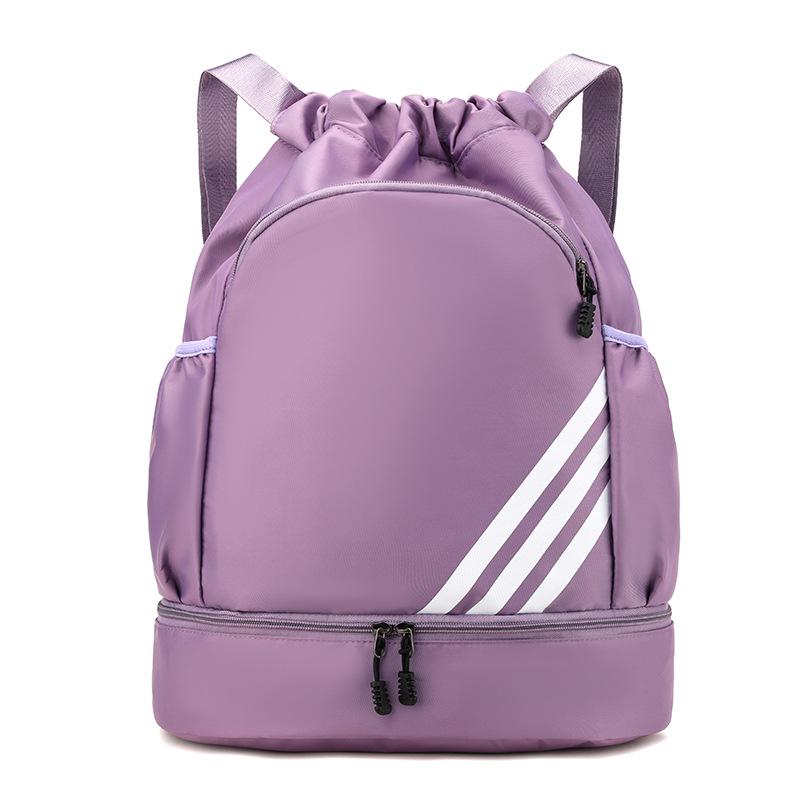 Women's Large Capacity Sports Drawstring Backpack with Shoe Compartment - Ideal for Basketball, Football, and Gym Use