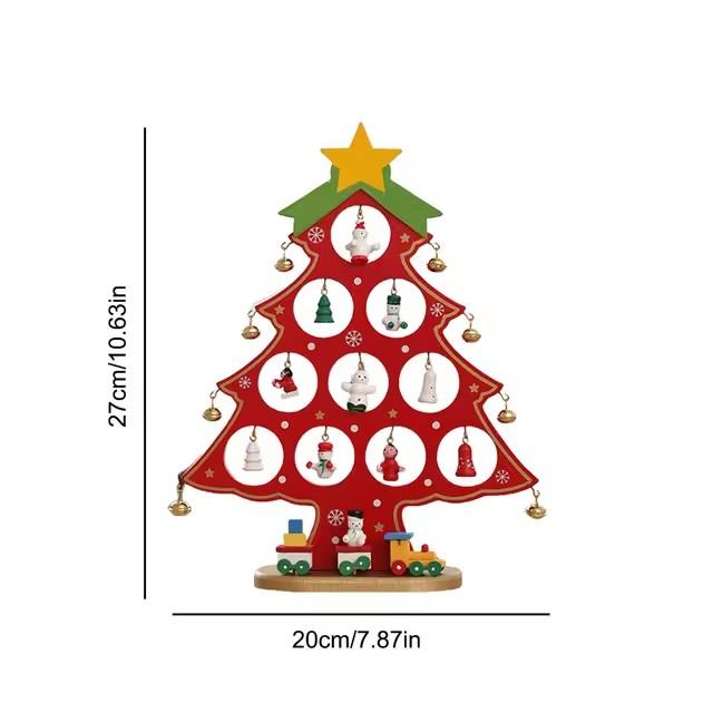 Dřevěná vánoční stromková stolní ozdoba DIY Mini vánoční stromkové dekorace Ozdoba do výlohy ozdobos navideños