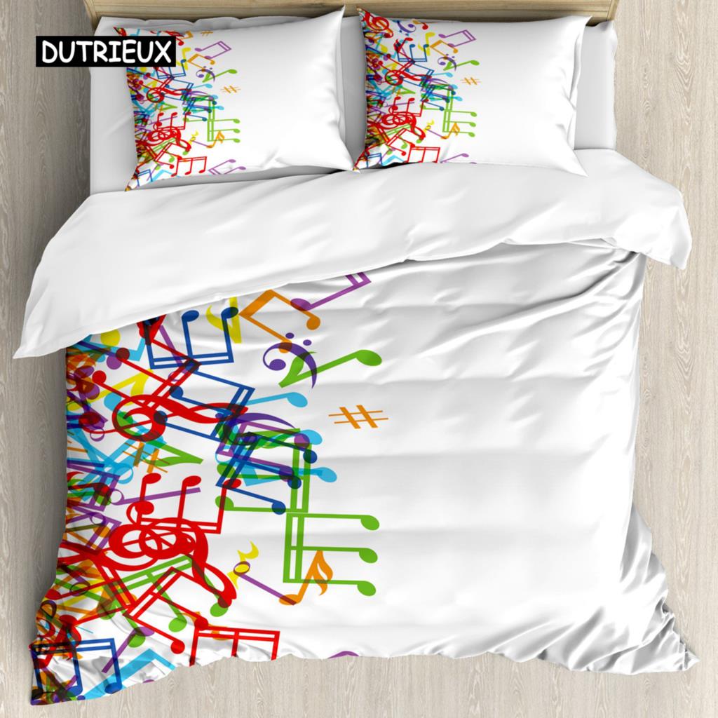 Colorful Duvet Cover Funky Curly Detailed Doodles Tangled Trippy Pyschedelic Botanical Nature Queen King Polyester Qulit Cover