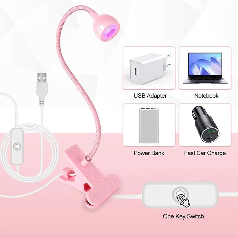 Nail Led Uv Lamp For Drying Gel Nails Polish Clip-On Flexible Desk Mini Portable Usb Nail Lamp Uv Light Dryer For Manicure Salon