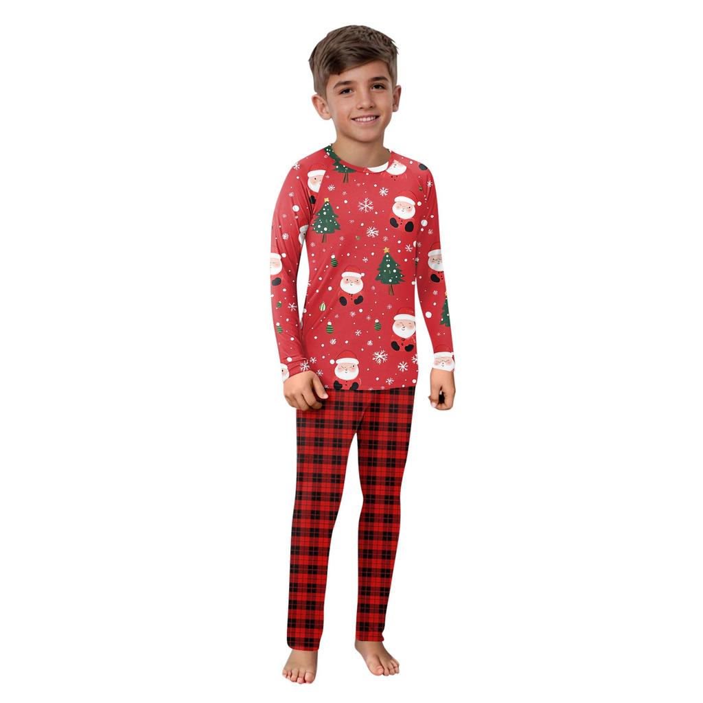 Christmas Prints Family Matching Long Sleeve Tops+Pants Set Family Matching Sets