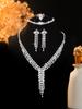 Elegant Rhinestone Zirconia Necklace & Jewelry Set for Bridal & Evening Wear
