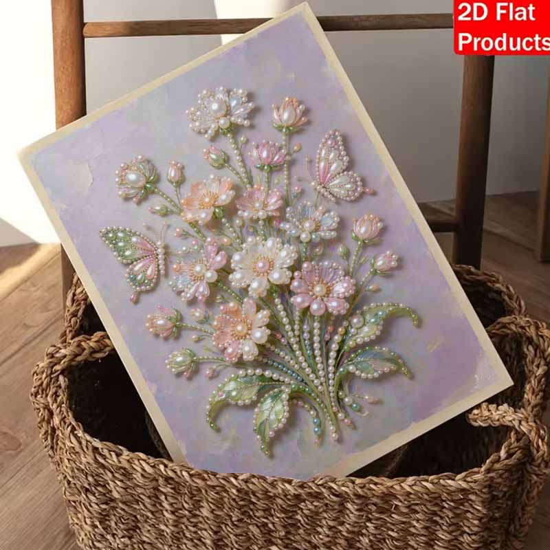 DIY 3D Pearl Diamond Painting Art Set Home Decor Flower And Butterfly Art Set Wall Art