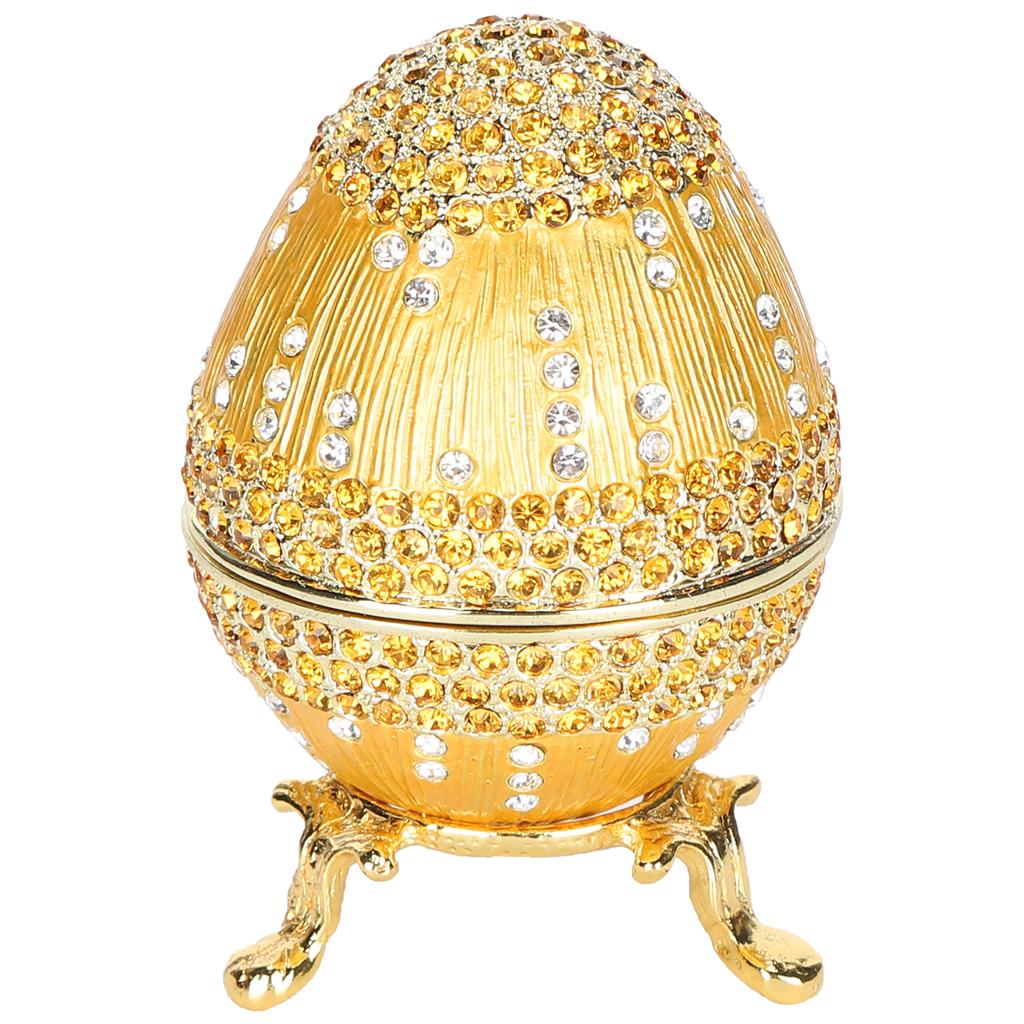 Jewelry Trinket Box Jewelry Storage Display Egg Shaped Crystals Ornaments Hinged Jewelry Box