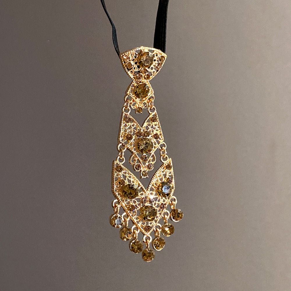 Adjustable Rhinestone Necktie Tassel Crystal Necktie Decorative Formal Business Ties  Wedding