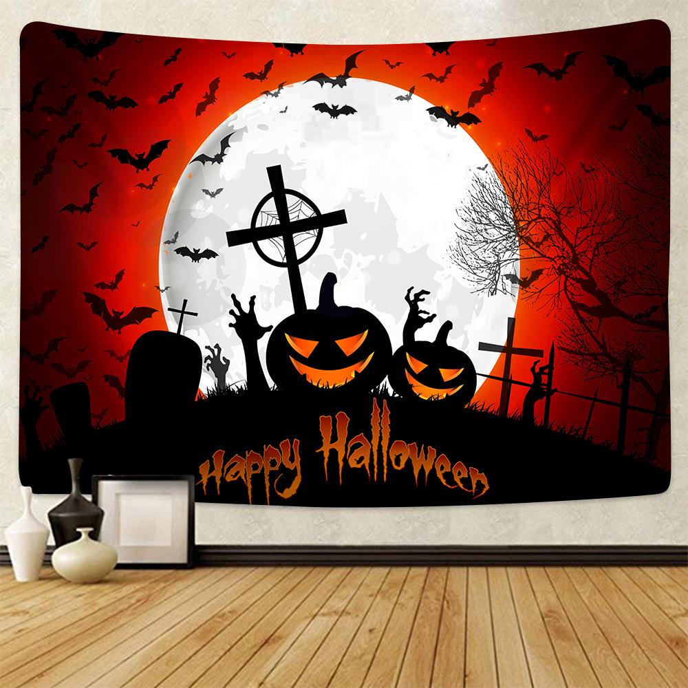 Halloween decoration, hanging curtains for home decoration, background fabric for the room, bedhead wall hanging fabric tapestry