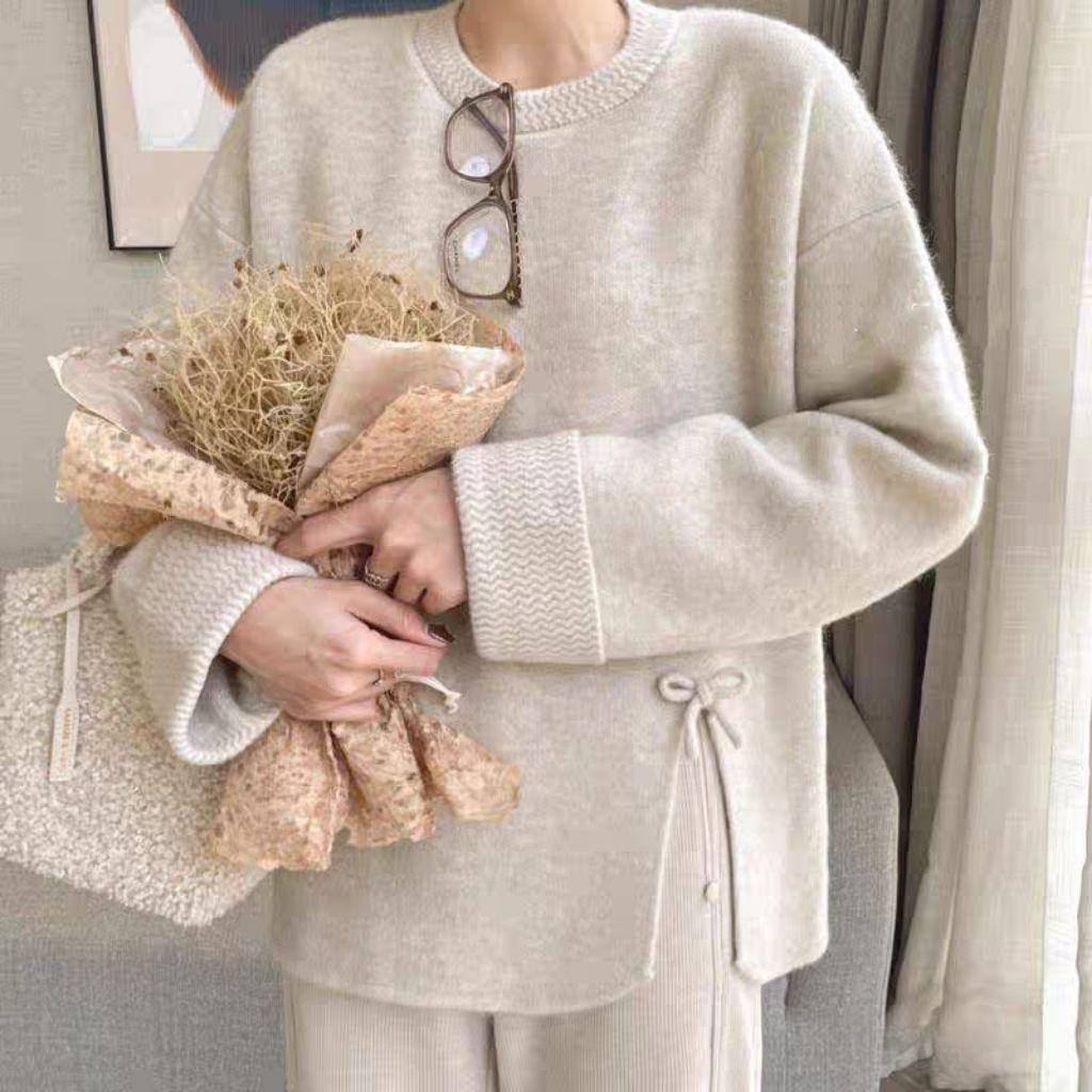 Plus Size Women's Stylish Knitwear & Wide-Leg Pants Set - Autumn/Winter 2025