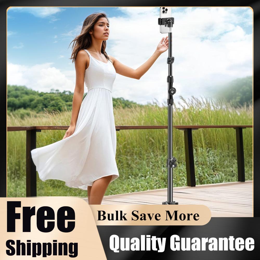 Horizontal Overhead Tripod Adjustable Cell Phone Tripod Stand Horizontal Stand for Video Recording nero