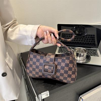 Women'S Bag Small Square Bag Fashion Shoulder Bag Versatile Plaid Underarm Bag
