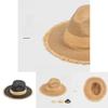 Summer Panama Hat With Wide Brim For Beach And Outdoor Sun Protection