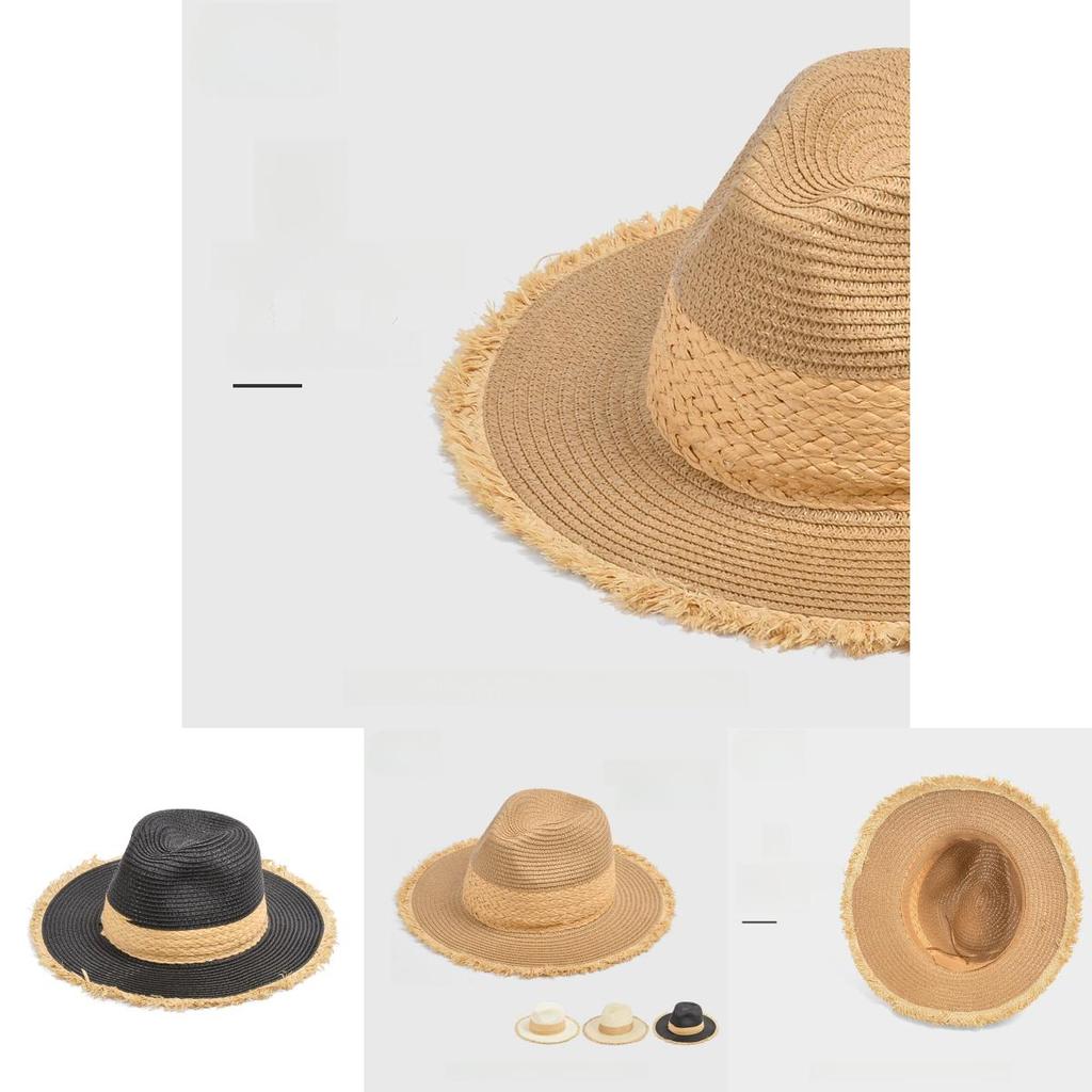 Summer Panama Hat With Wide Brim For Beach And Outdoor Sun Protection