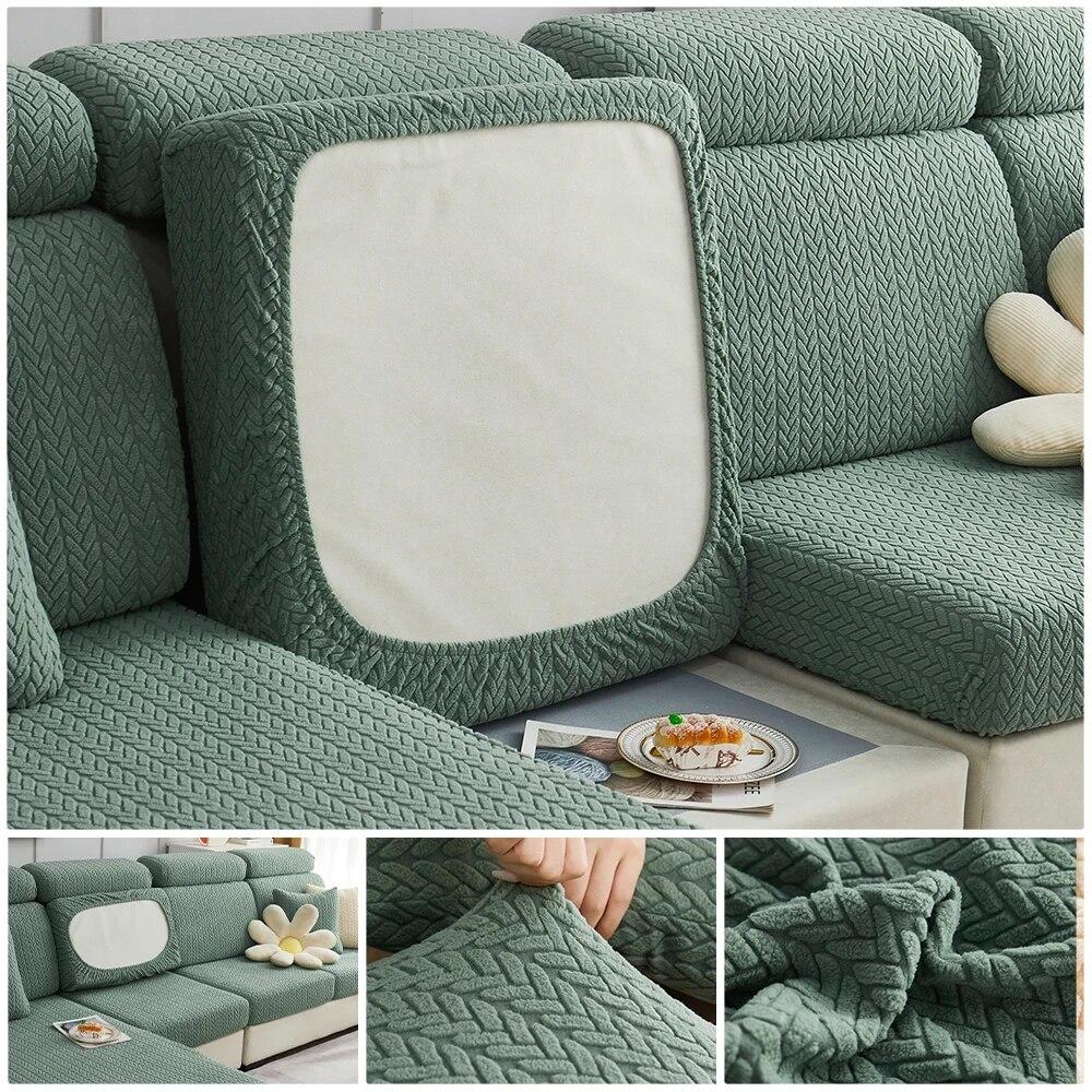 Huse elastice de perne de canapea îngroșate model Jacquard Husă de scaun pentru canapea de protecție pentru sufragerie în formă de L husă de canapea de colț