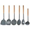 Cooking Spatula with Hole Heat-resistant Beech Non-stick Colander Spoon Spatula Kitchen Utensils