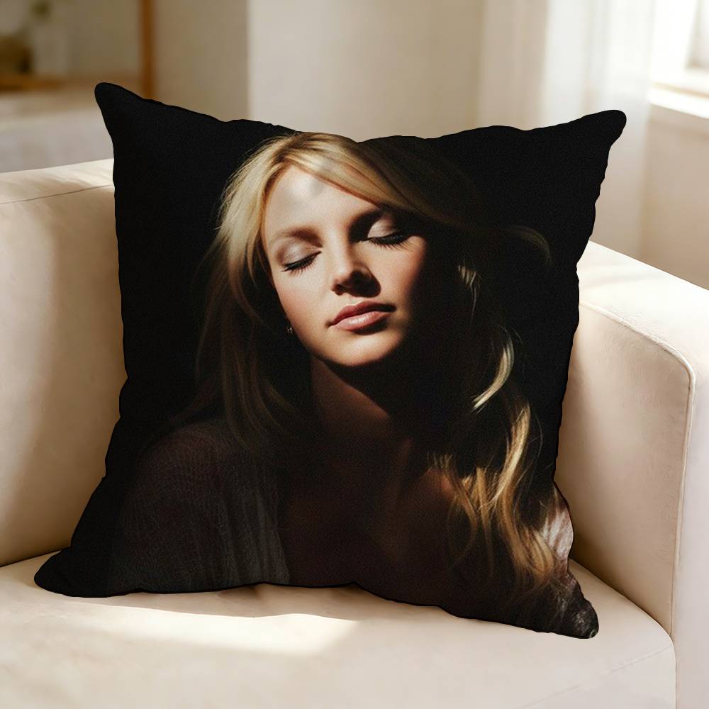 Renowned Pop Singer BBritney SSpears Square DoubleSided printed Pillow Case Bedroom Bedside Pillow Sofa Cushion Cover