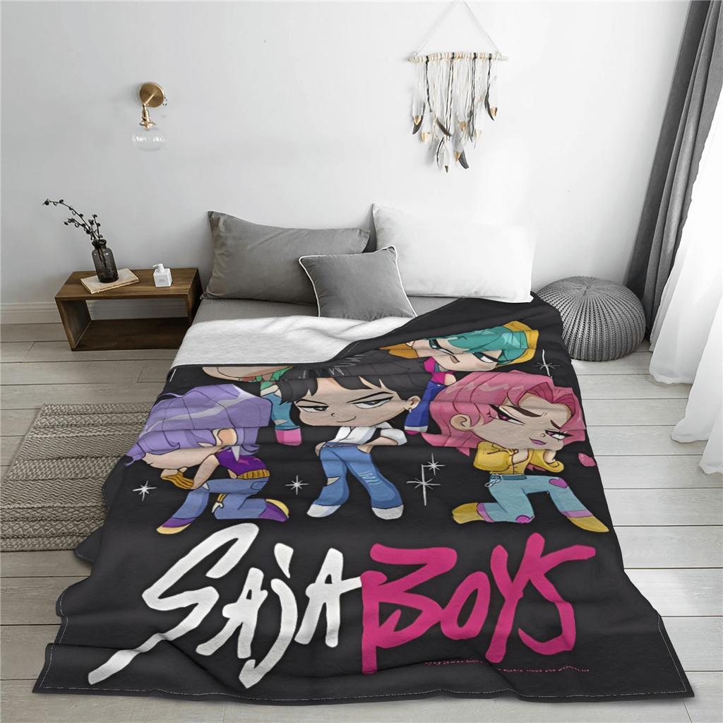 Saja Boys Soda Pop Blanket Kpop Demon Hunter Super Warm Plush Throw Blanket For Kids Adult Bedroom Flannel Bedspread Bed Cover