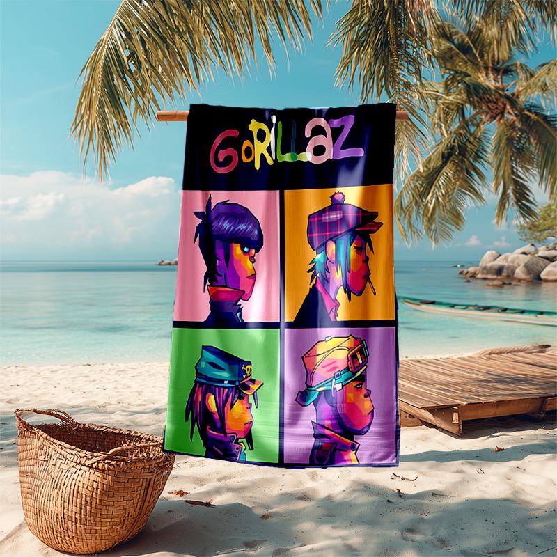 Proof Beach Towel with Gorillaz Band Pattern - Soft,absorbent,quick-drying,machine Washable - Perfect for Swimming,camping,bathing