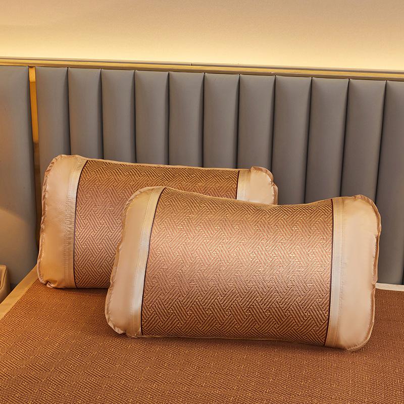 Set di Stuoie Pieghevoli in Rattan e Seta di Ghiaccio: Biancheria da letto per pisolino estivo per dormitori, spessa e morbida