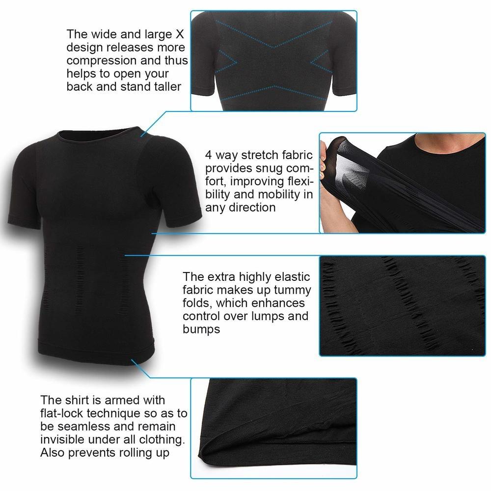 Canotta Snellente per Uomo Ginecomastia Maglie a Compressione Toracica Modellante per il Corpo Top Controllo Pancia Shapewear