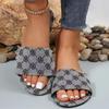 Plus Size Embroidered One-Strap Women's Beach Sandals