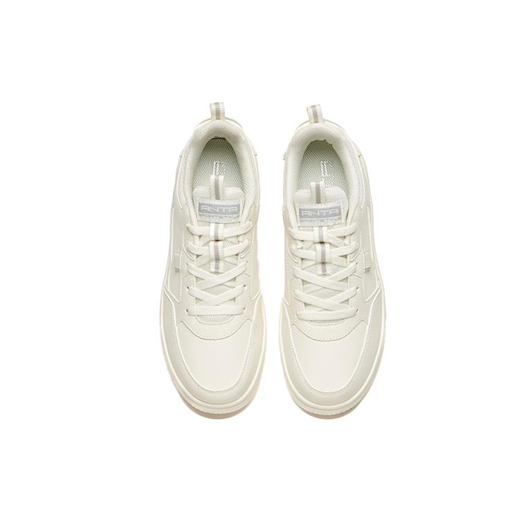 New Anta Life Collection Anti Slip Wear Resistant Low Top Skateboard Shoes Women's Ecru 922358066-13