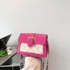 Small Stylish Pu Square Shoulder Bag For Women Fashionable Casual Commuter Crossbody Bag In Black White Green And Rose Red A For