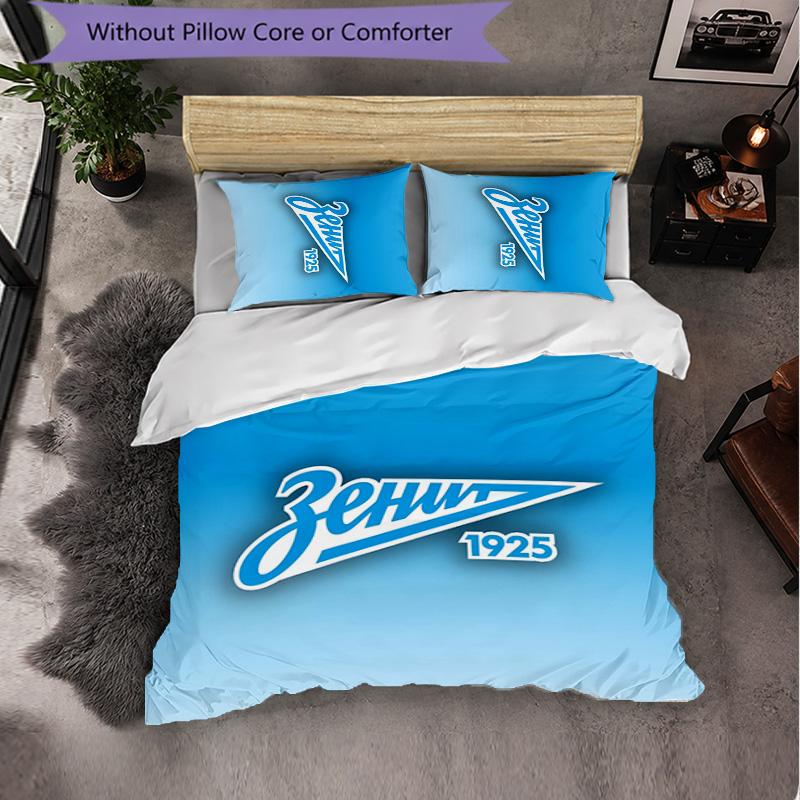 FC Zenit Saint Petersburg 3 Piece Bedding Set Soft Duvet Cover Set with Pillowcases Printed Bedroom Decor Set for Home