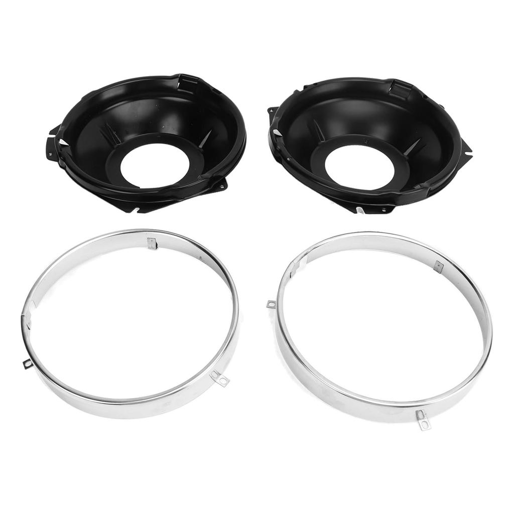 1 Pair Headlamp Retaining Ring H00001EB Headlight Ring Mounting Bucket Kit Replacement for Chevy Camaro 1967 To 1969