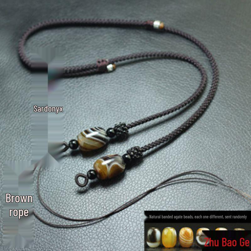 Tibetan Dzi Bead Hand-Woven Unisex Necklace
